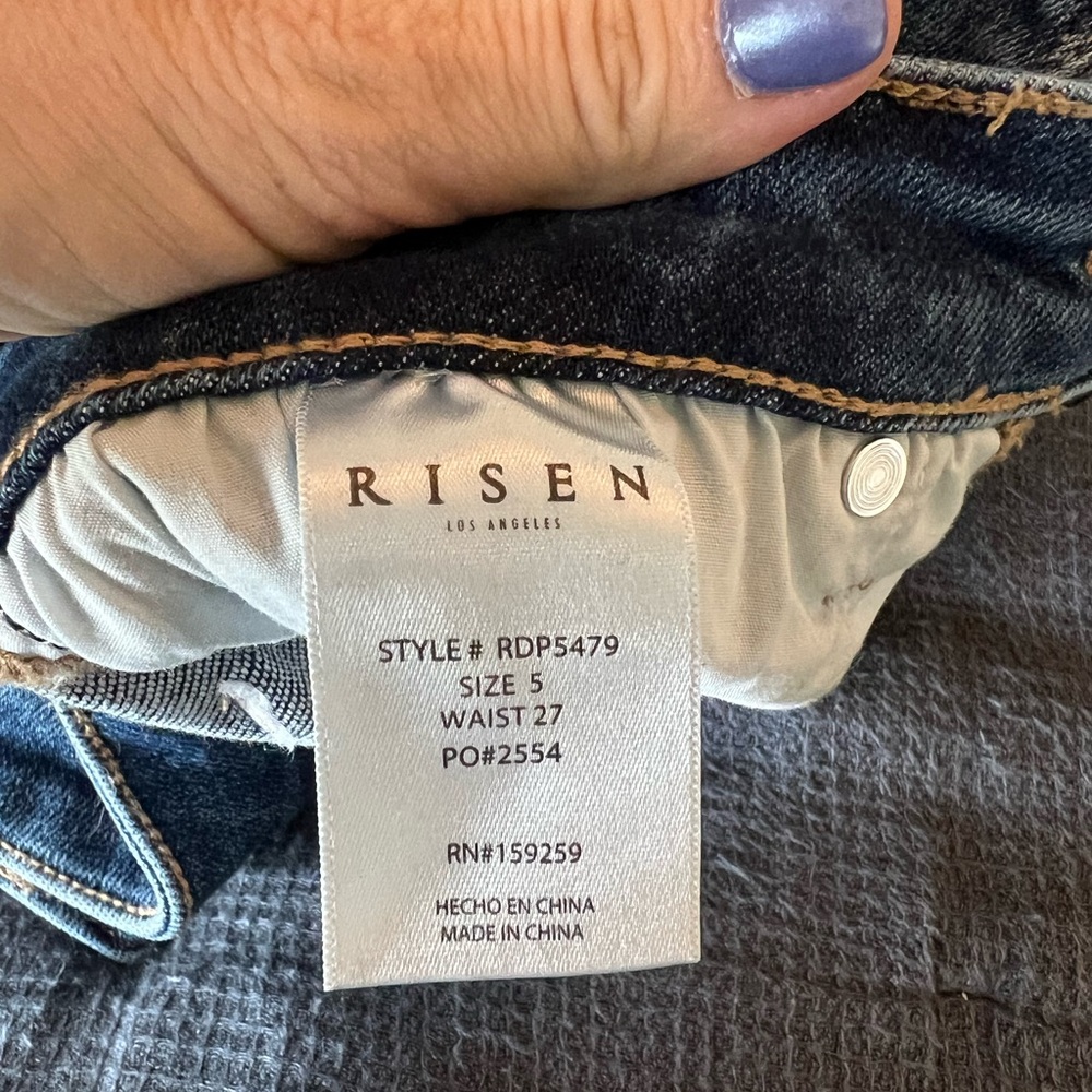 Risen High-Rise Jeans in Dark Blue - Women